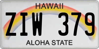 HI license plate ZIW379