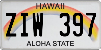 HI license plate ZIW397