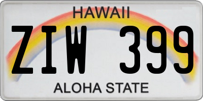 HI license plate ZIW399