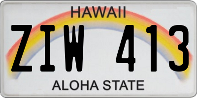 HI license plate ZIW413