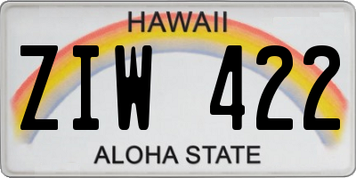 HI license plate ZIW422