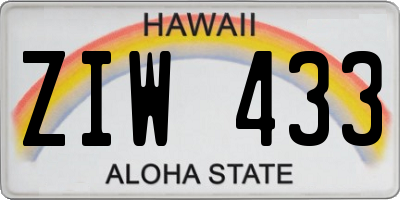 HI license plate ZIW433
