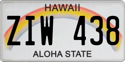 HI license plate ZIW438