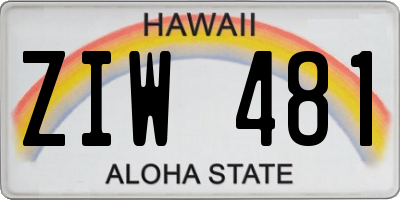 HI license plate ZIW481