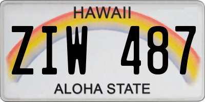 HI license plate ZIW487