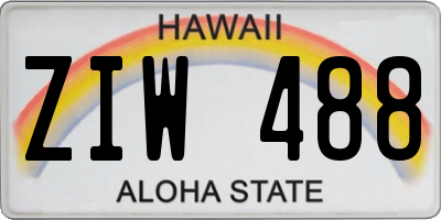 HI license plate ZIW488