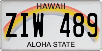 HI license plate ZIW489