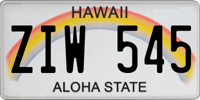 HI license plate ZIW545