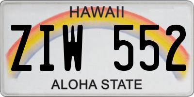 HI license plate ZIW552