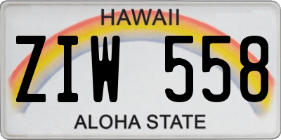 HI license plate ZIW558
