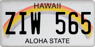 HI license plate ZIW565