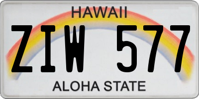 HI license plate ZIW577