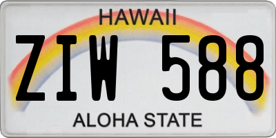 HI license plate ZIW588