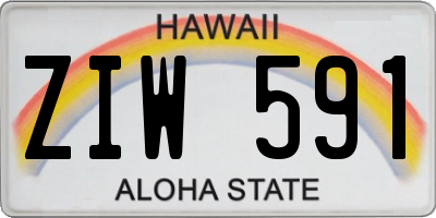 HI license plate ZIW591
