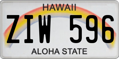 HI license plate ZIW596