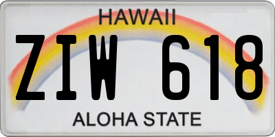 HI license plate ZIW618