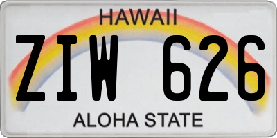 HI license plate ZIW626