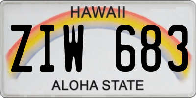 HI license plate ZIW683