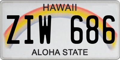 HI license plate ZIW686