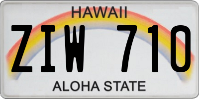 HI license plate ZIW710
