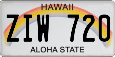 HI license plate ZIW720