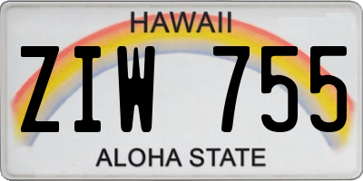 HI license plate ZIW755