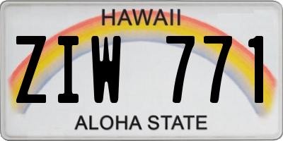 HI license plate ZIW771