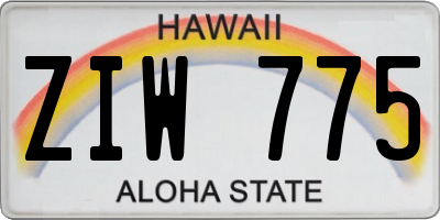 HI license plate ZIW775
