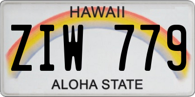 HI license plate ZIW779