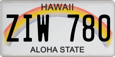 HI license plate ZIW780