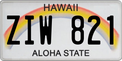 HI license plate ZIW821