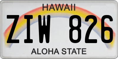 HI license plate ZIW826