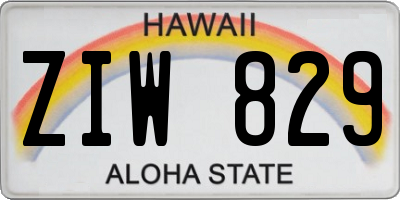 HI license plate ZIW829