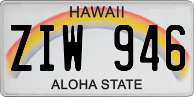 HI license plate ZIW946