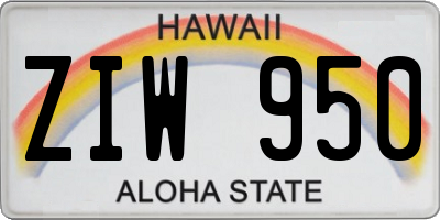 HI license plate ZIW950