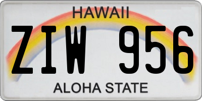 HI license plate ZIW956