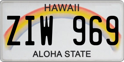 HI license plate ZIW969