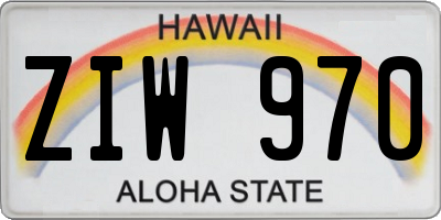 HI license plate ZIW970