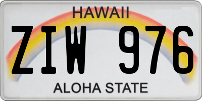 HI license plate ZIW976