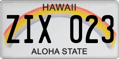 HI license plate ZIX023