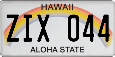 HI license plate ZIX044