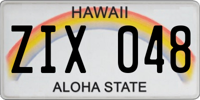 HI license plate ZIX048