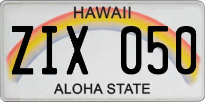 HI license plate ZIX050