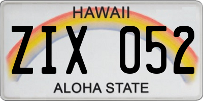 HI license plate ZIX052
