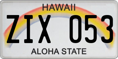 HI license plate ZIX053