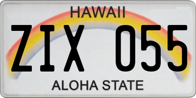 HI license plate ZIX055