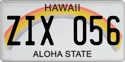 HI license plate ZIX056