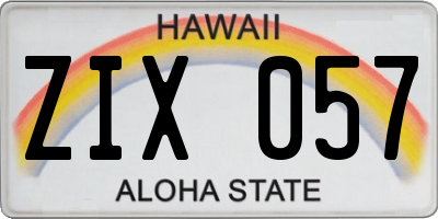 HI license plate ZIX057