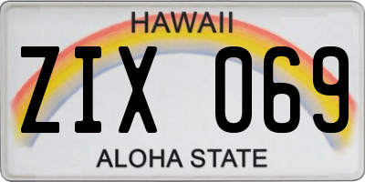 HI license plate ZIX069