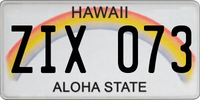 HI license plate ZIX073